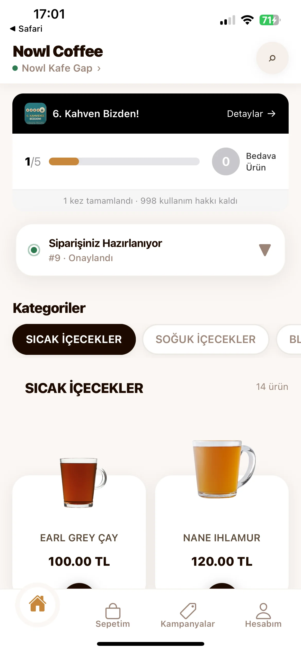 Nowl Kafe Mobil Uygulaması